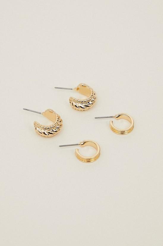 Oasis Textured 2 Pack Earring Set 1