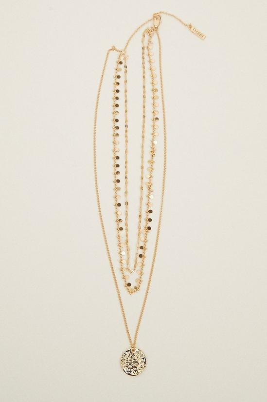 Oasis Hammered Triple Layed Necklace 1