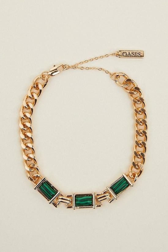 Oasis Rectangle Gem Chunky Chain Bracelet 1