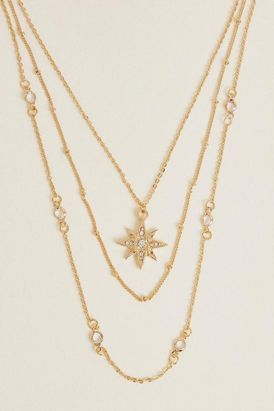 Oasis Star Charm Detail Triple Layer Necklace 2