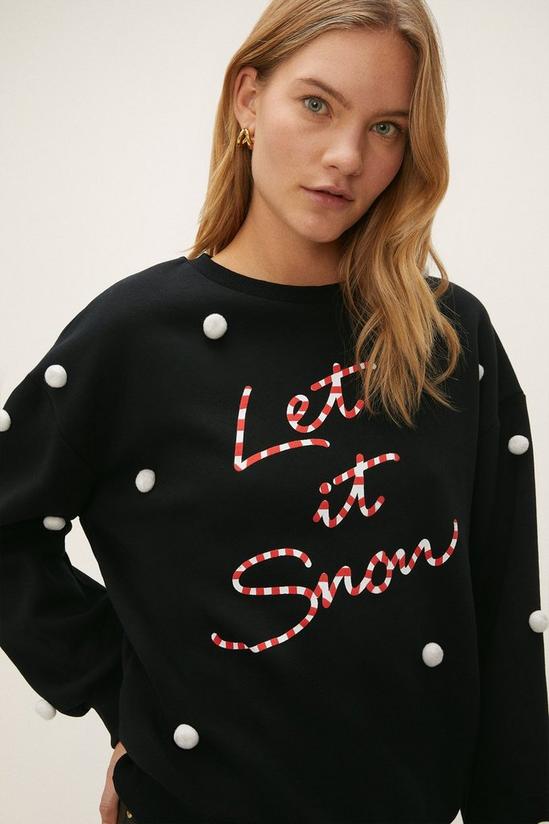 Oasis Let It Snow Pom Pom Christmas Sweatshirt 2