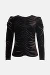 Oasis Velvet Ruched Front And Sleeve Top thumbnail 4