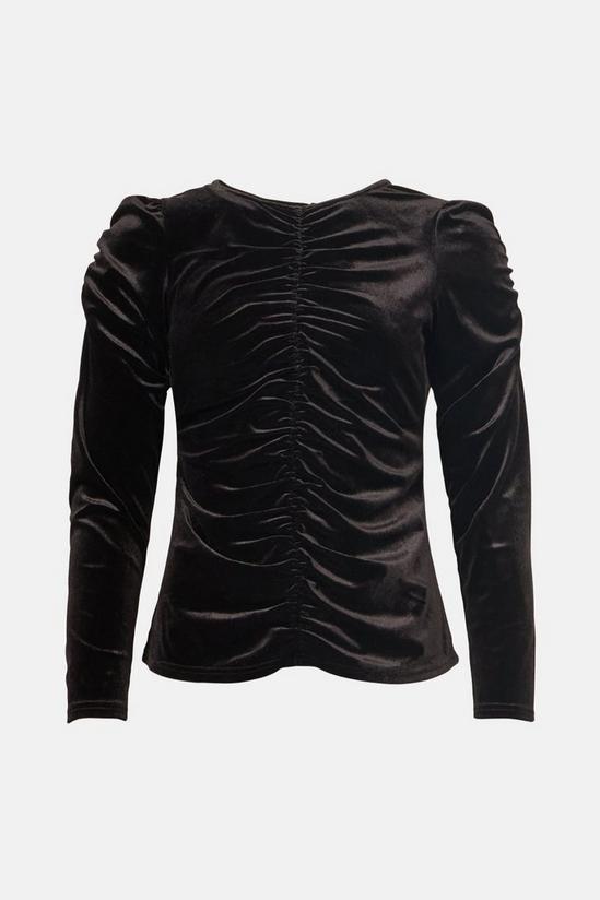 Oasis Velvet Ruched Front And Sleeve Top 4