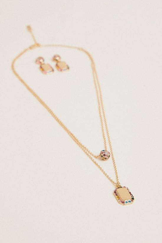 Oasis Rainbow Gem Earring And Necklace Set 1
