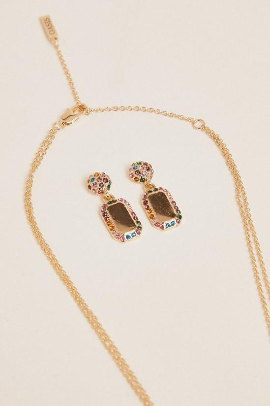 Oasis Rainbow Gem Earring And Necklace Set 2
