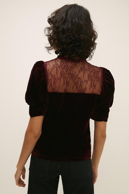Oasis Lace Velvet Puff Sleeve Top 3