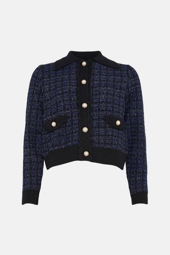 Oasis Petite Tweed Stitch Knitted Jacket 4