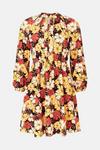 Oasis Retro Floral Tie Neck Crinkle Mini Dress thumbnail 4