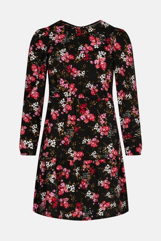 Oasis Floral Print Textured Tiered Dress 4