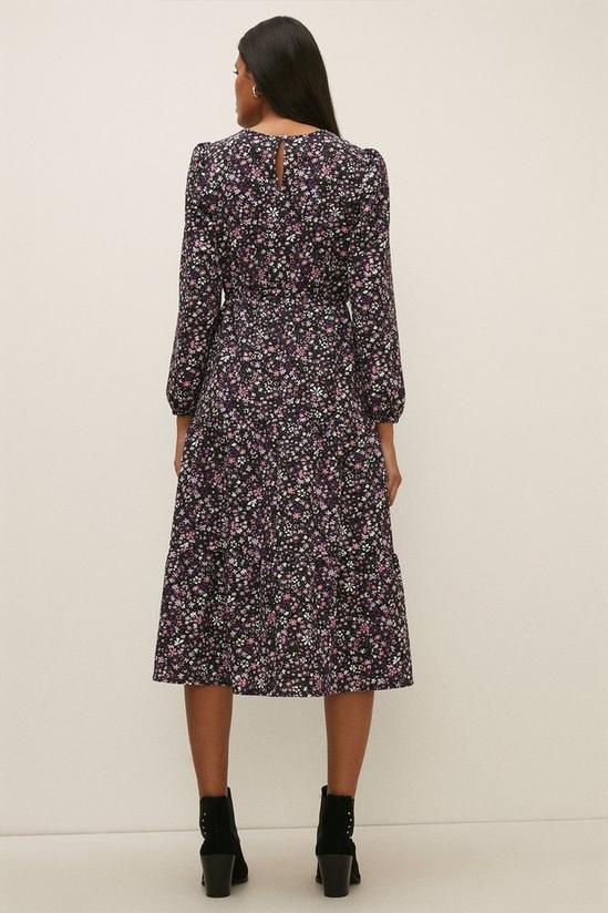 Oasis Petite Ditsy Floral Textured Midi Dress 3