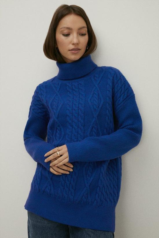 Oasis Cable Roll Neck Jumper 2