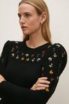 Oasis Embroidered Puff Knitted Dress thumbnail 2