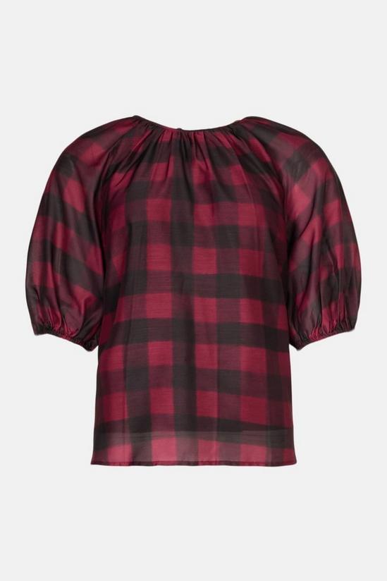 Oasis Check Puff Sleeve Top 4