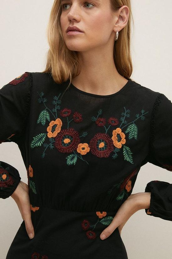 Oasis All Over Embroidered Flower Skater Dress 1