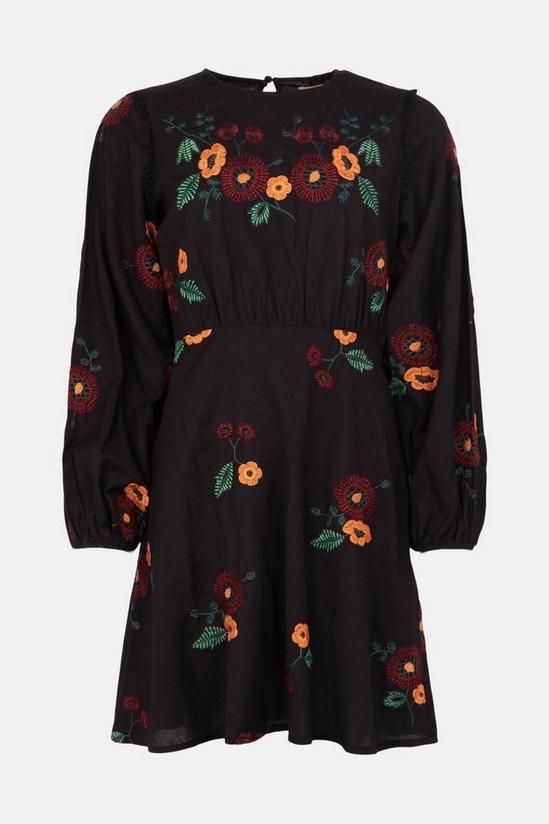Oasis All Over Embroidered Flower Skater Dress 4