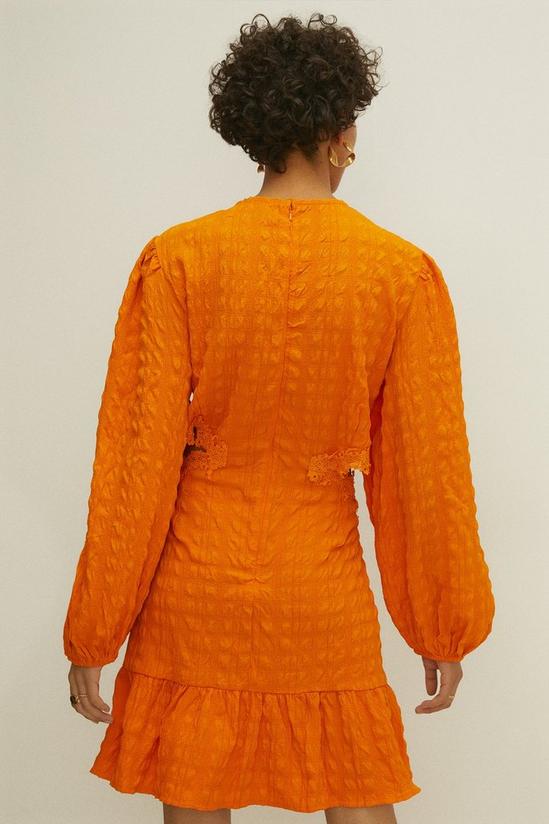 Oasis Lace Trim Cut Out Textured Skater Dress 3