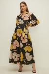 Oasis Large Floral Belted Midi Dress thumbnail 1