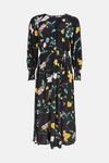 Oasis Eastern Floral Shirred Cuff Belted Midi Dress thumbnail 4