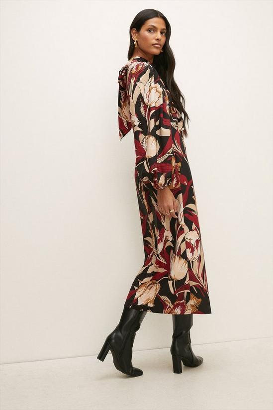 Oasis Tulip Printed Blouson Sleeve Midi Dress 3