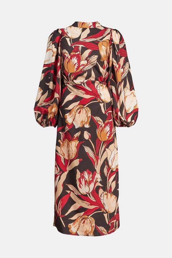 Oasis Tulip Printed Blouson Sleeve Midi Dress 4