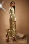 Oasis Gold Sequin Keyhole Blouson Midi Dress thumbnail 3