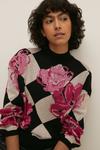 Oasis Floral Check High Neck Jumper thumbnail 2