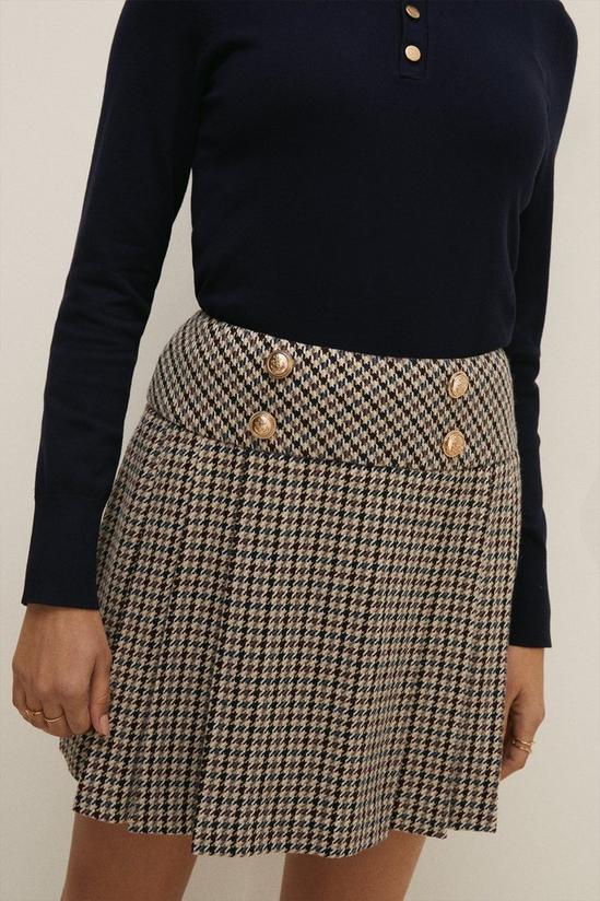 Oasis Check Pleated Tailored Skirt 2