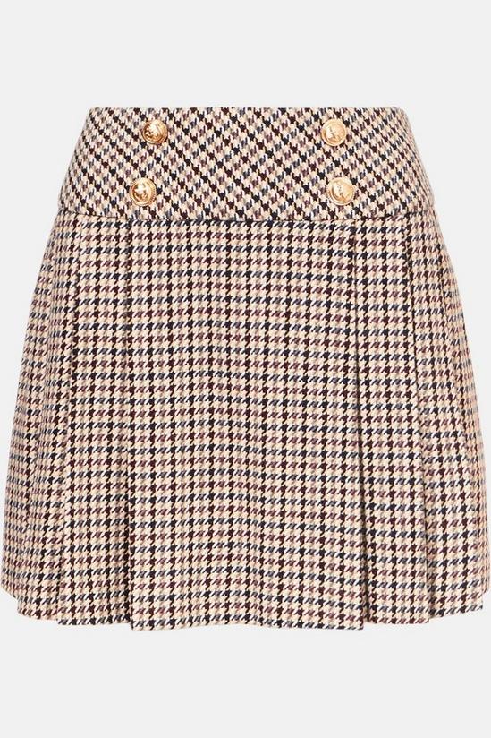 Oasis Check Pleated Tailored Skirt 4