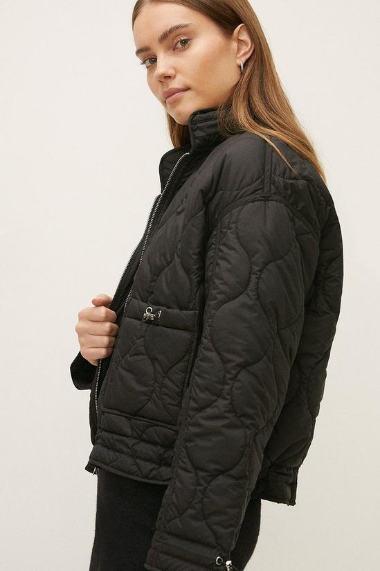 Oasis Quilted Cropped Padded Coat 1
