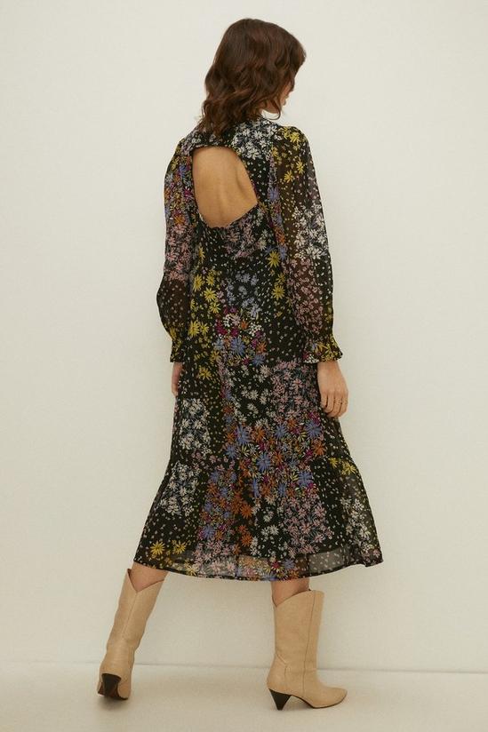 Oasis Petite Patchwork 70's Floral Midi Dress 3