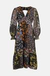 Oasis Petite Patchwork 70's Floral Midi Dress thumbnail 4