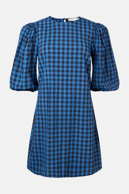 Oasis Gingham Check Puff Sleeve Aline Dress 4