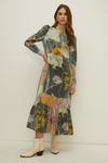 Oasis Shimmer Patch Floral Flute Sleeve Maxi Dress thumbnail 2