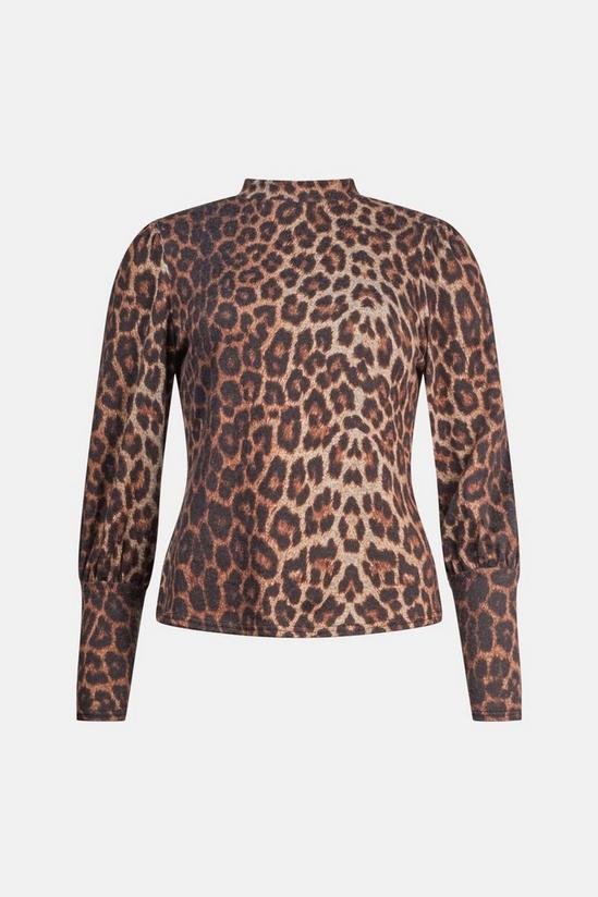 Oasis Animal Cosy Jersey Funnel Neck Top 4