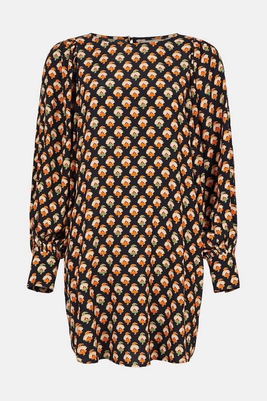Oasis Petite Geometric Print Volume Sleeve Dress 4