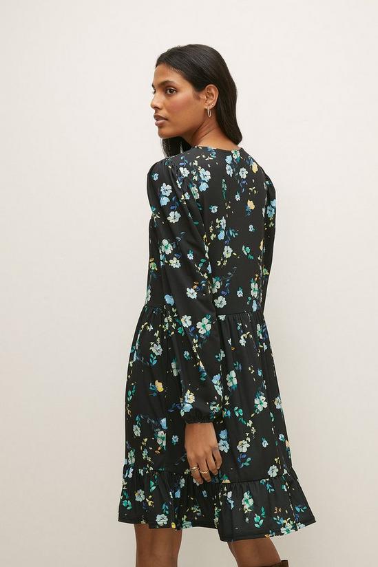 Oasis Slinky Jersey Ditsy Floral Tiered Smock Dress 3