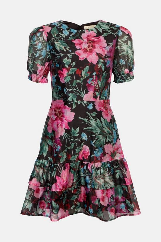 Oasis Bright Floral Organza Tiered Skater Dress 4