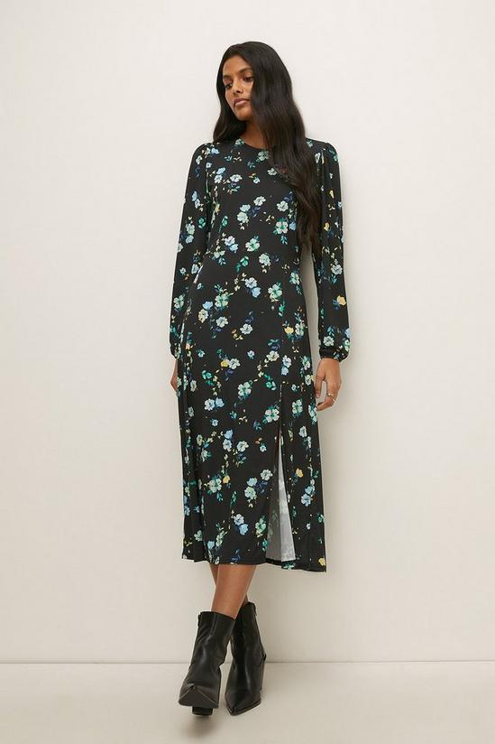Oasis Slinky Jersey Ditsy Floral Split Midi Dress 2