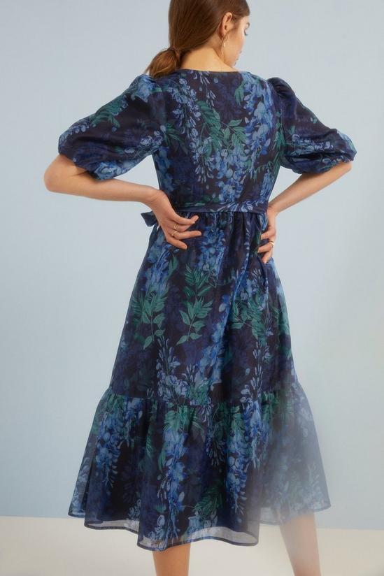 Oasis Wysteria Floral Organza Wrap Midi Dress 3
