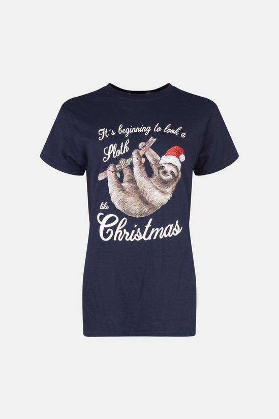 Oasis Sloth Christmas T-shirt 4