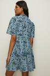 Oasis Short Sleeved Pintuck Printed Mini Dress thumbnail 3