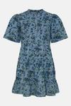 Oasis Short Sleeved Pintuck Printed Mini Dress thumbnail 4