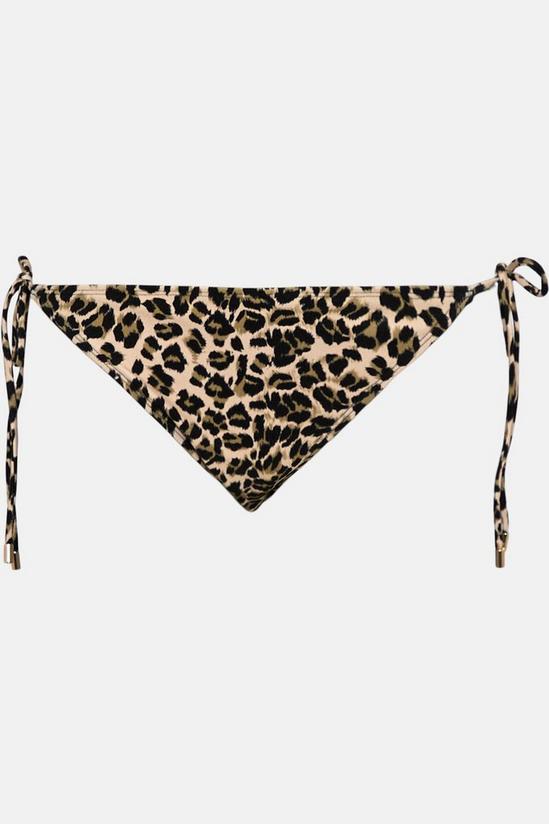 Oasis Shiny Leopard Print Tie Side Bikini Bottoms 4