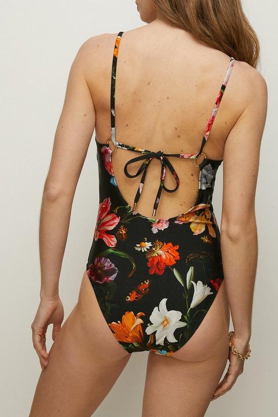 Oasis Painted Floral O Ring Plunge Swimsuit 3