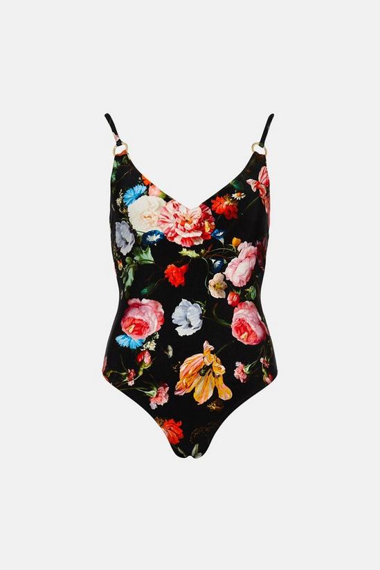 Oasis Painted Floral O Ring Plunge Swimsuit 4