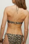 Oasis Shiny Leopard Print U Bar Halter Bikini Top thumbnail 3