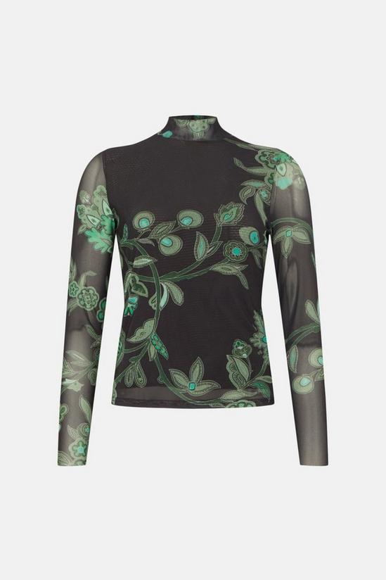 Oasis Paisley Mesh Funnel Neck Top 4