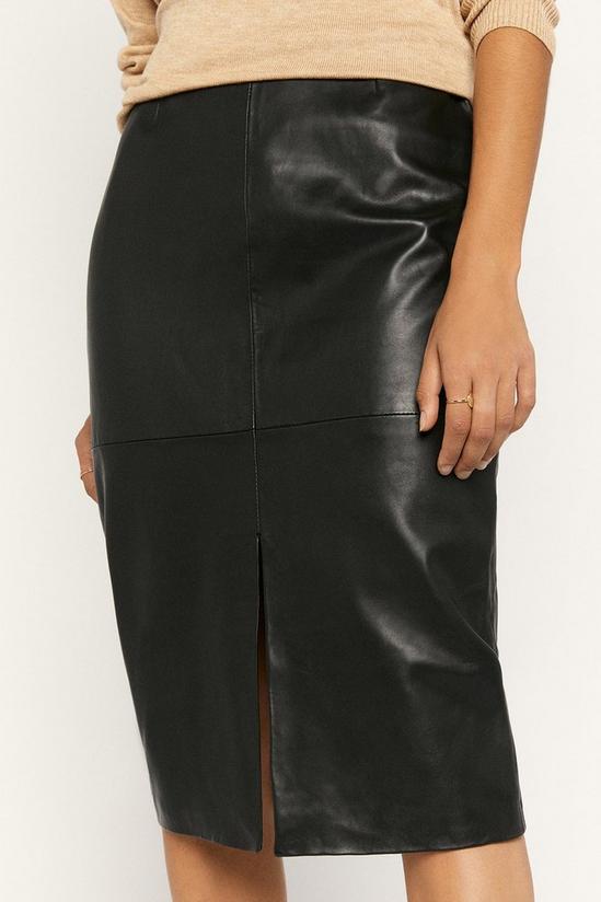 Oasis Leather Split Front Pencil Skirt 2