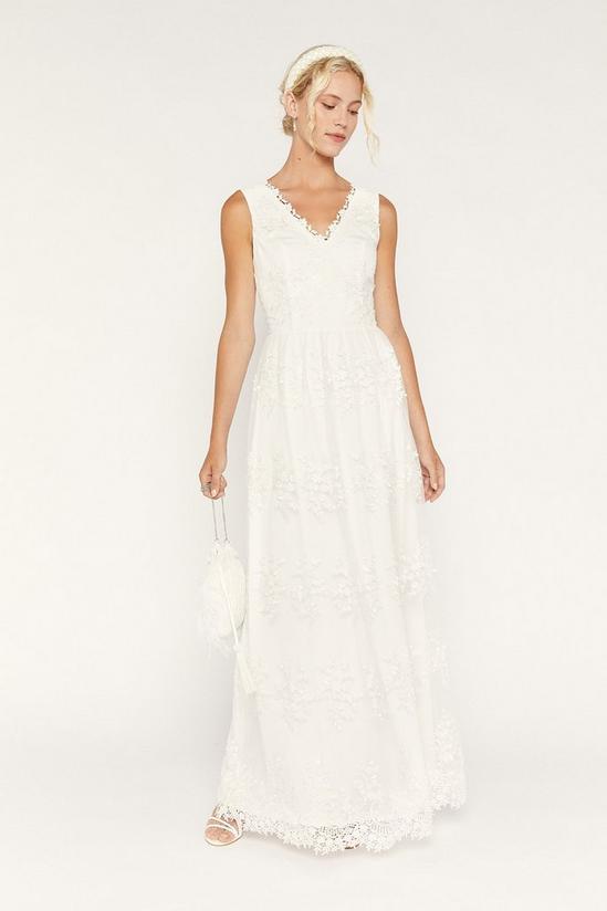 Oasis Bridal Embroidered Tulle Maxi Dress 1