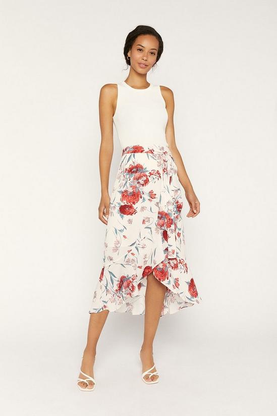 Oasis Floral Wrap Frill Skirt 1